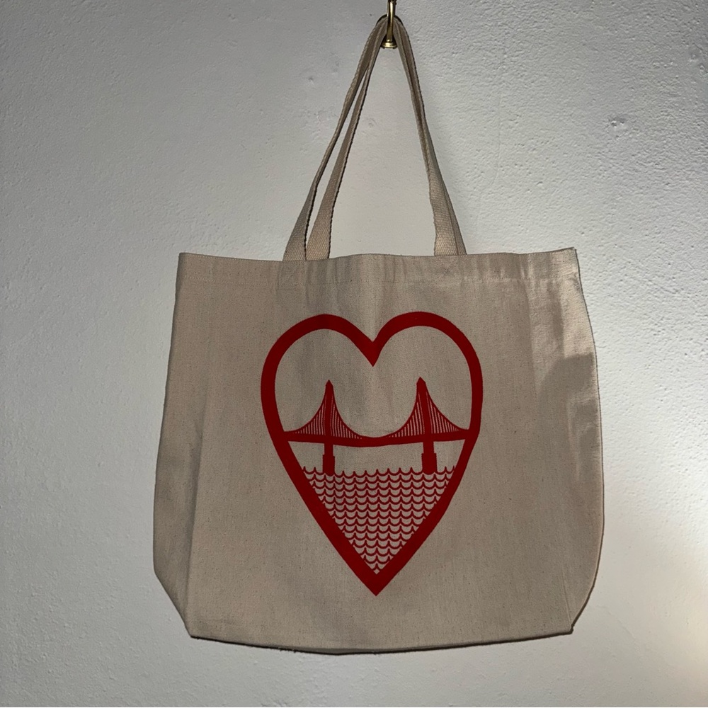 SF Heart Bridge Canvas Tote Bag